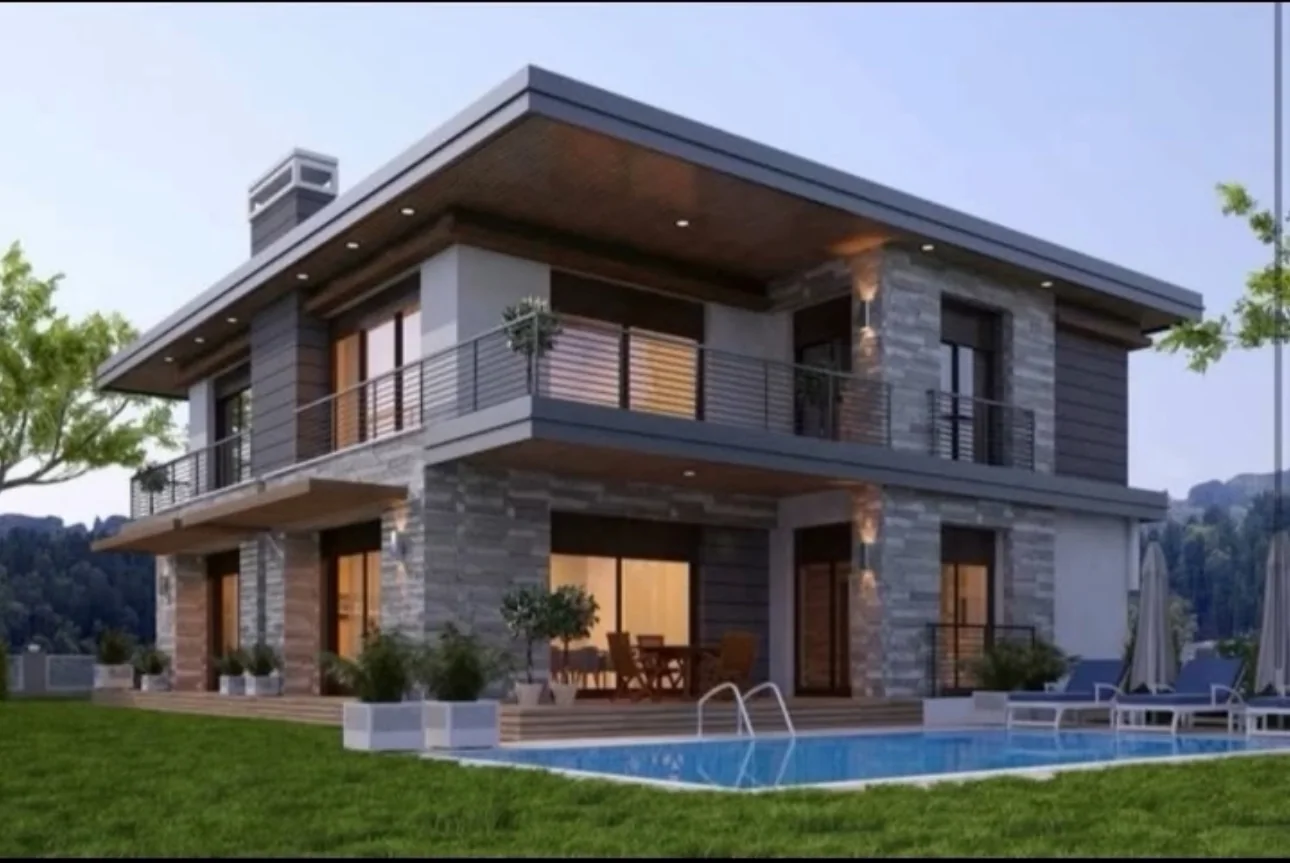 Havuzlu modern villa projesi